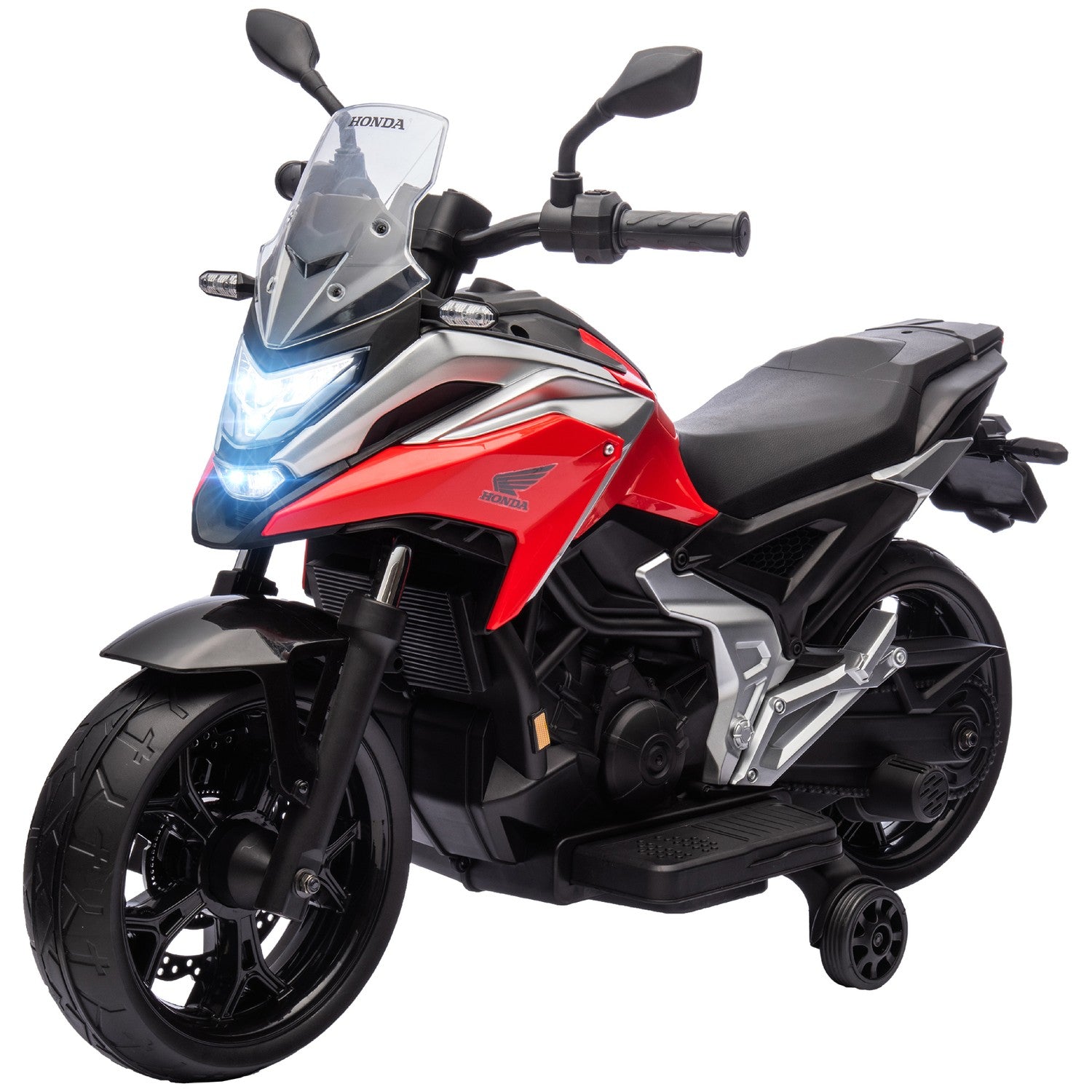 Kinderelektromotor, 12V met MP3, USB, LED-verlichting, rood