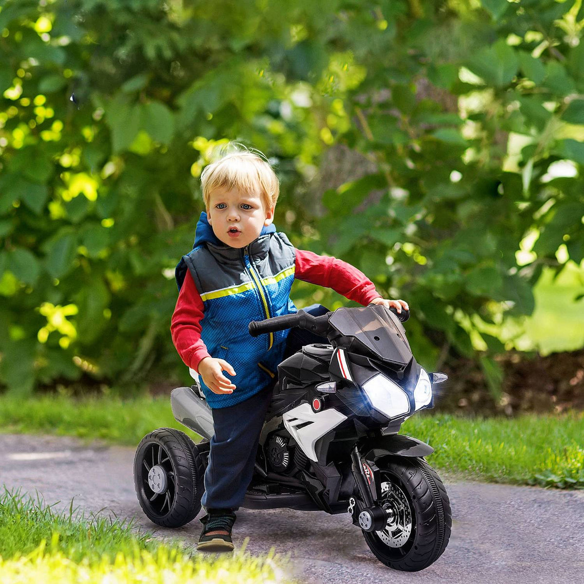 Elektrische motorfiets voor kinderen, 3 km/u, licht en geluid, 3-5 jaar