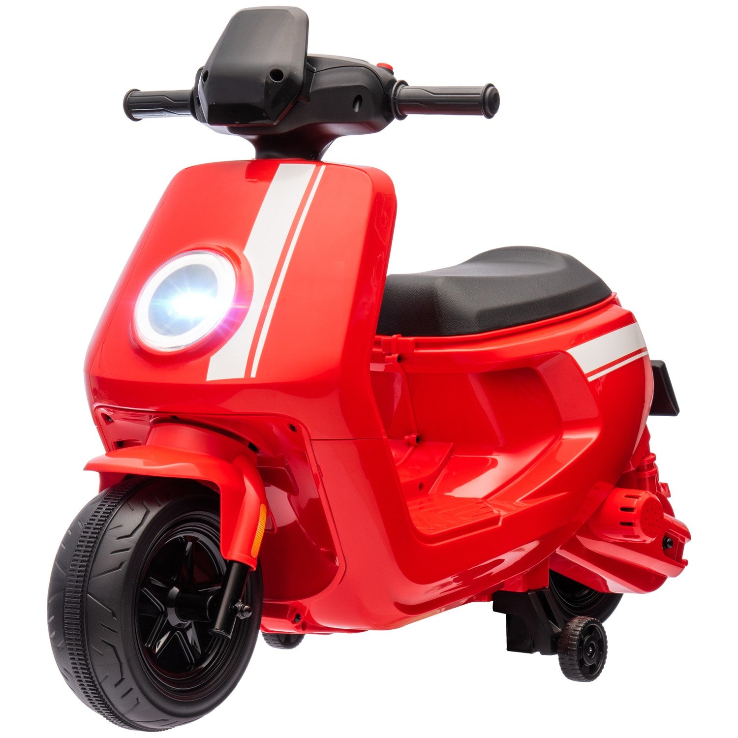 Elektrische kindermotor, 6V, muziek & licht, rood