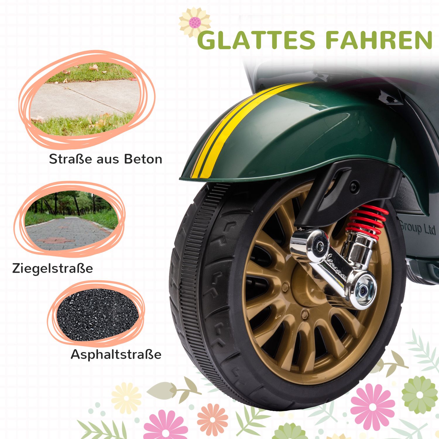Elektrische motorfiets voor kinderen met MP3, LED, 3-6 jaar