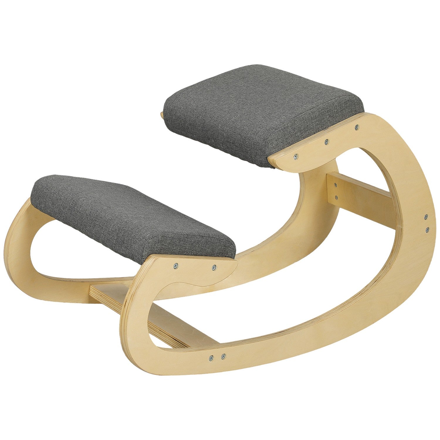 Siège assis-genoux ergonomique à bascule pour une meilleure posture, gris