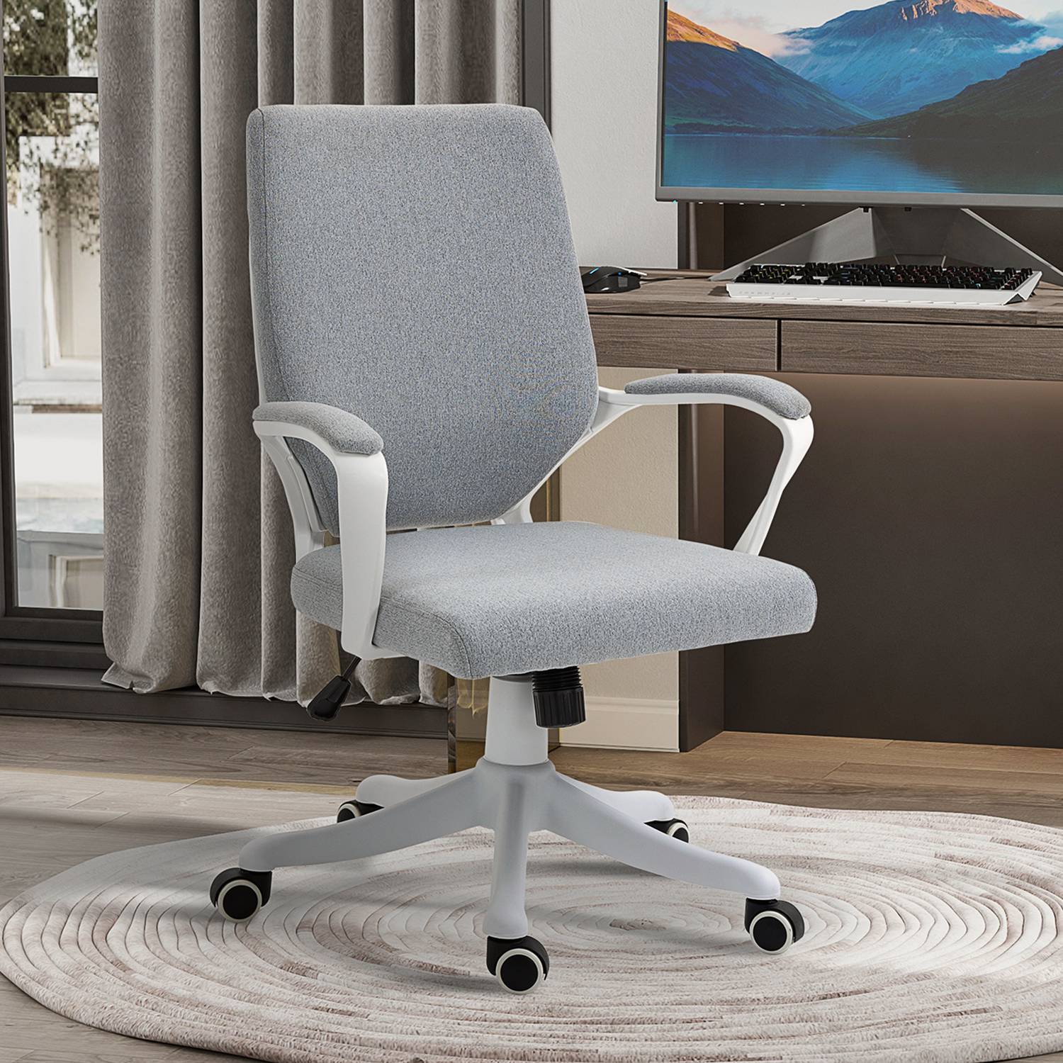 Ergonomische bureaustoel, 360° draaibaar, verstelbare rugleuning