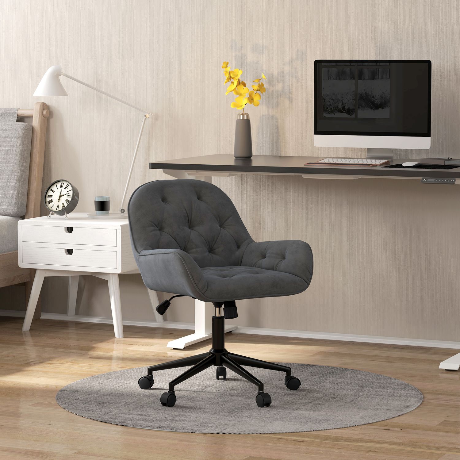 Ergonomische bureaustoel, in hoogte verstelbaar, fluweellook