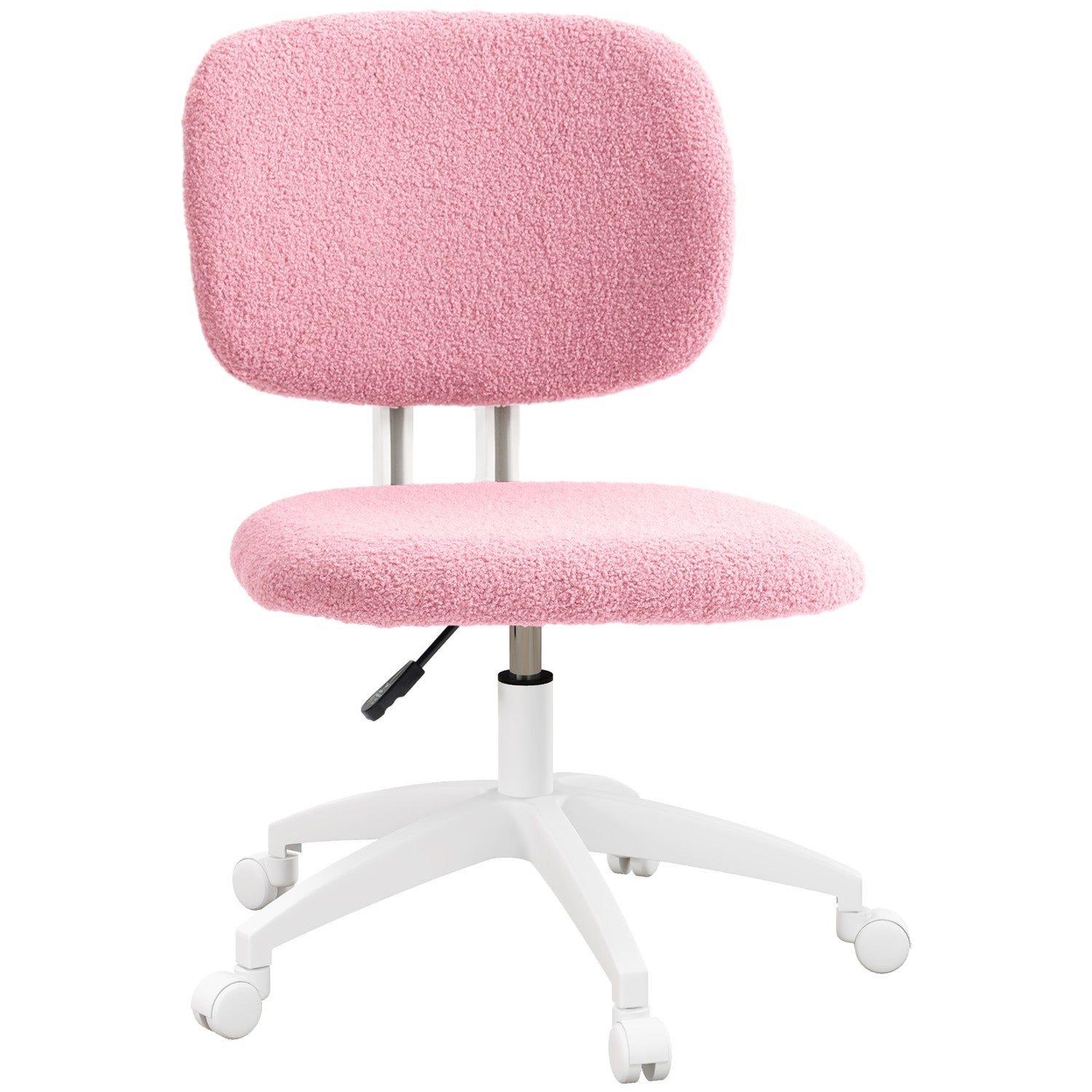 Ergonomische bureaustoel in roze fluweel - in hoogte verstelbaar