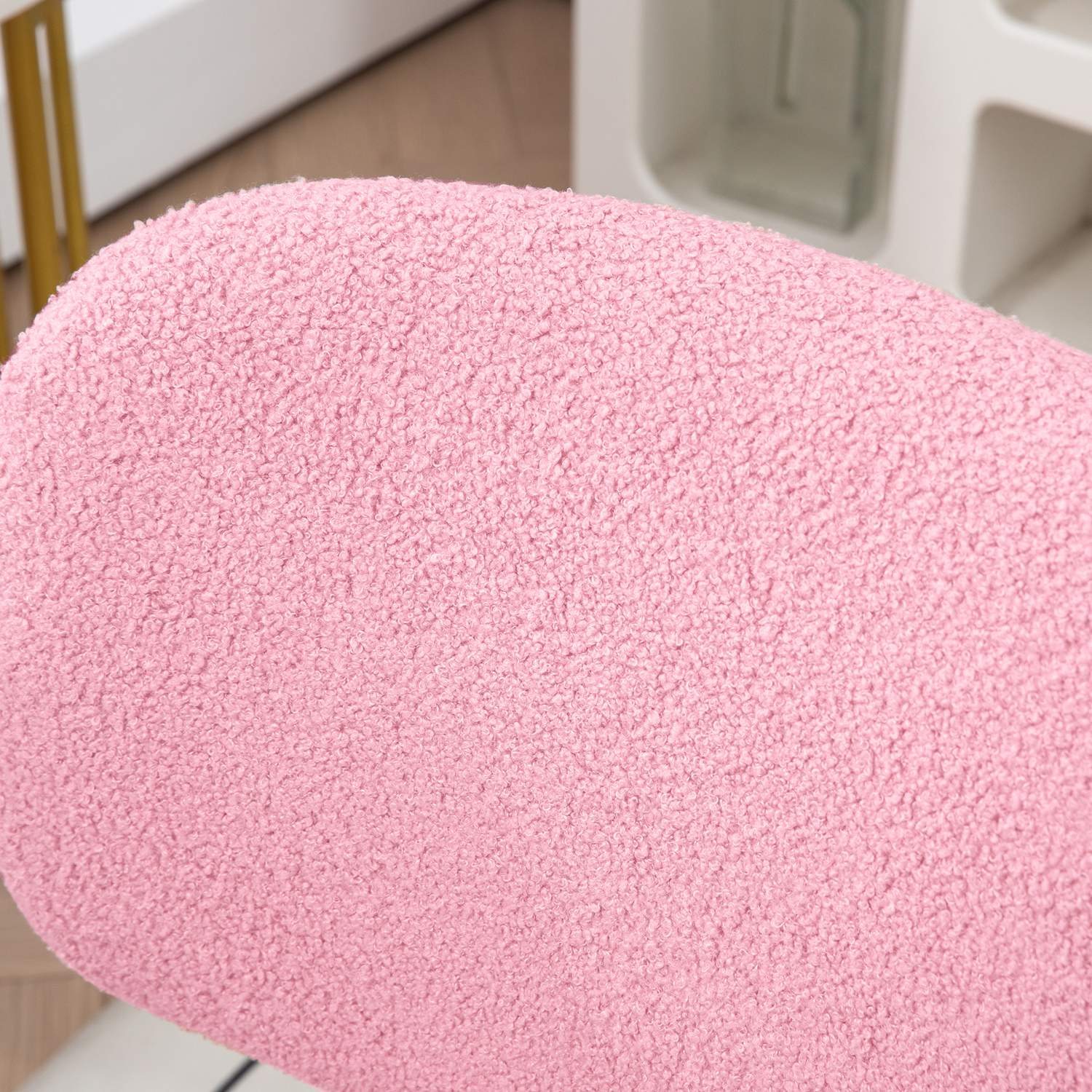 Ergonomische bureaustoel in roze fluweel - in hoogte verstelbaar