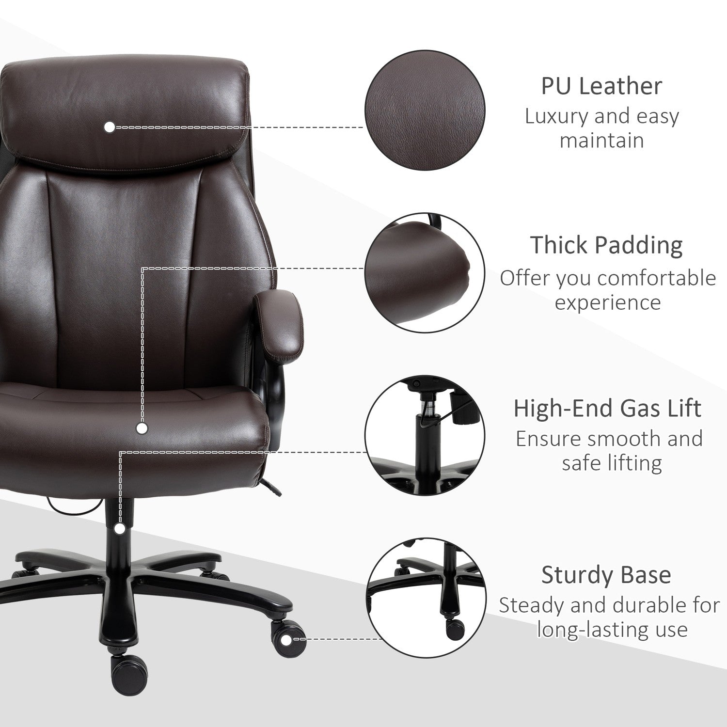 Ergonomische bureaustoel, verstelbaar, 180 kg capaciteit