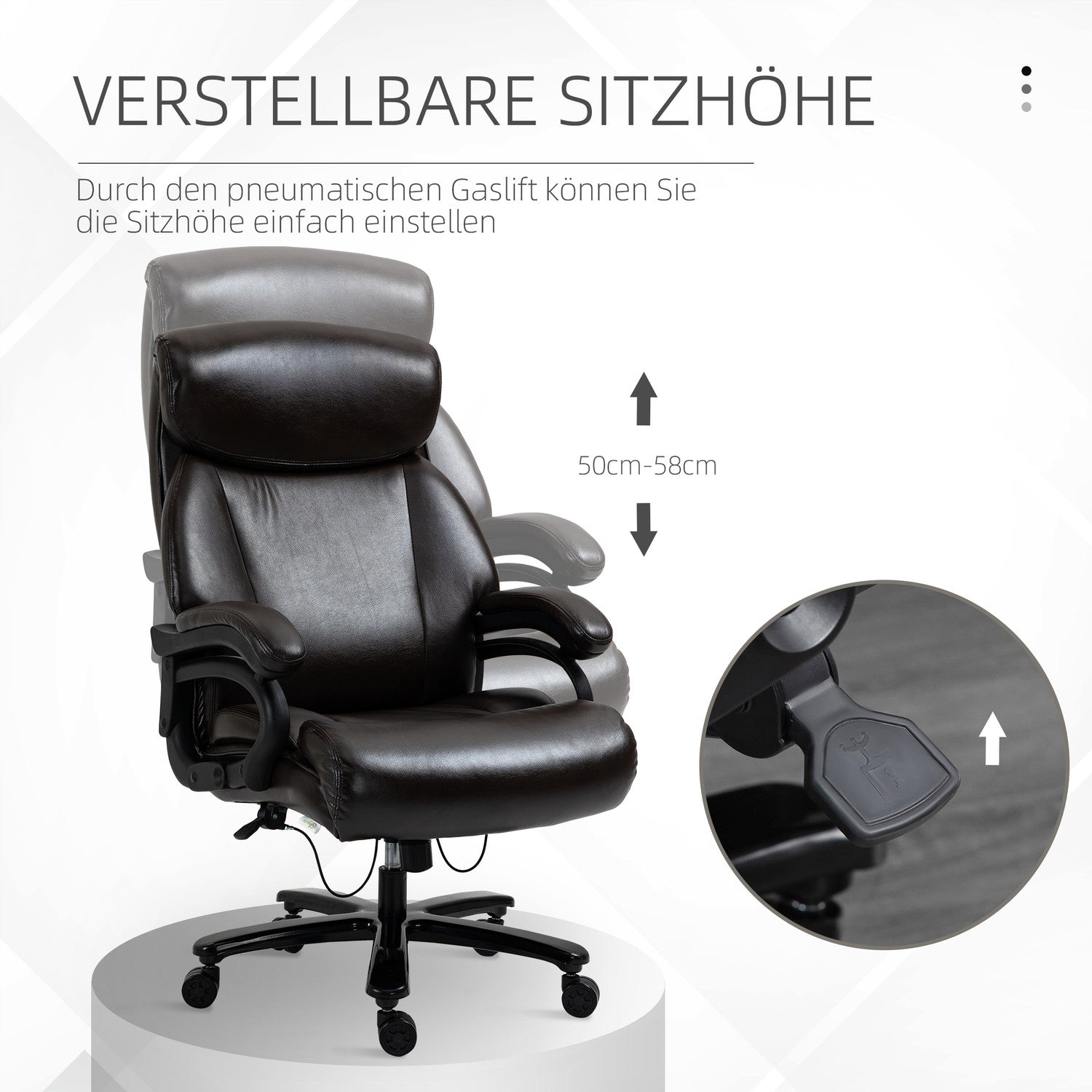 Ergonomische bureaustoel, verstelbaar, 180 kg capaciteit