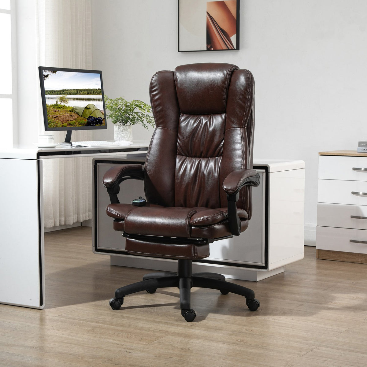 Ergonomische bureaustoel, kantelbaar kunstleer