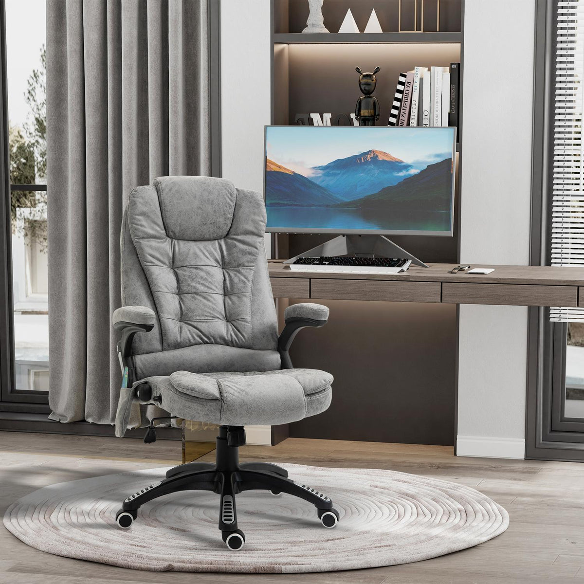 Ergonomische bureaustoel met verwarming en massage, in hoogte verstelbaar