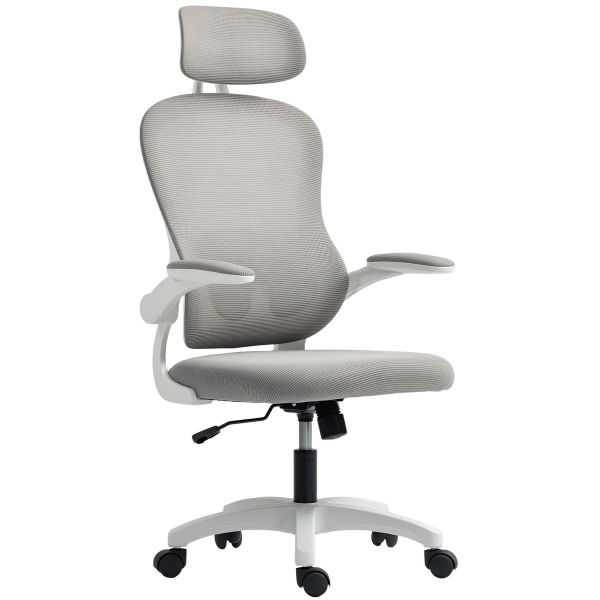 Ergonomische bureaustoel, mesh rugleuning, verstelbaar, grijs