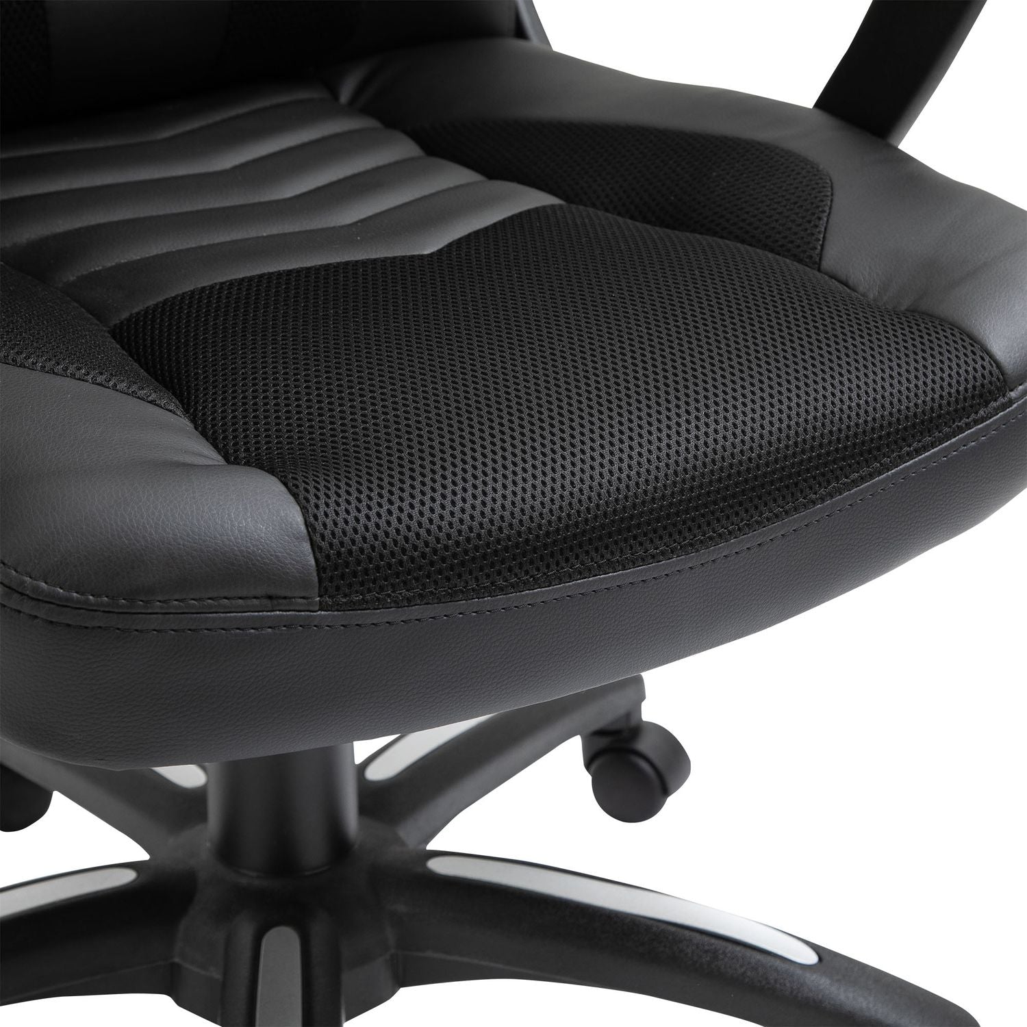 Ergonomische massagestoel in zwart kunstleer met warmte en vibratie