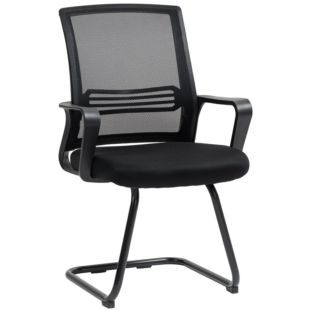 Ergonomische netstoel, schuim, metalen poten, zwart