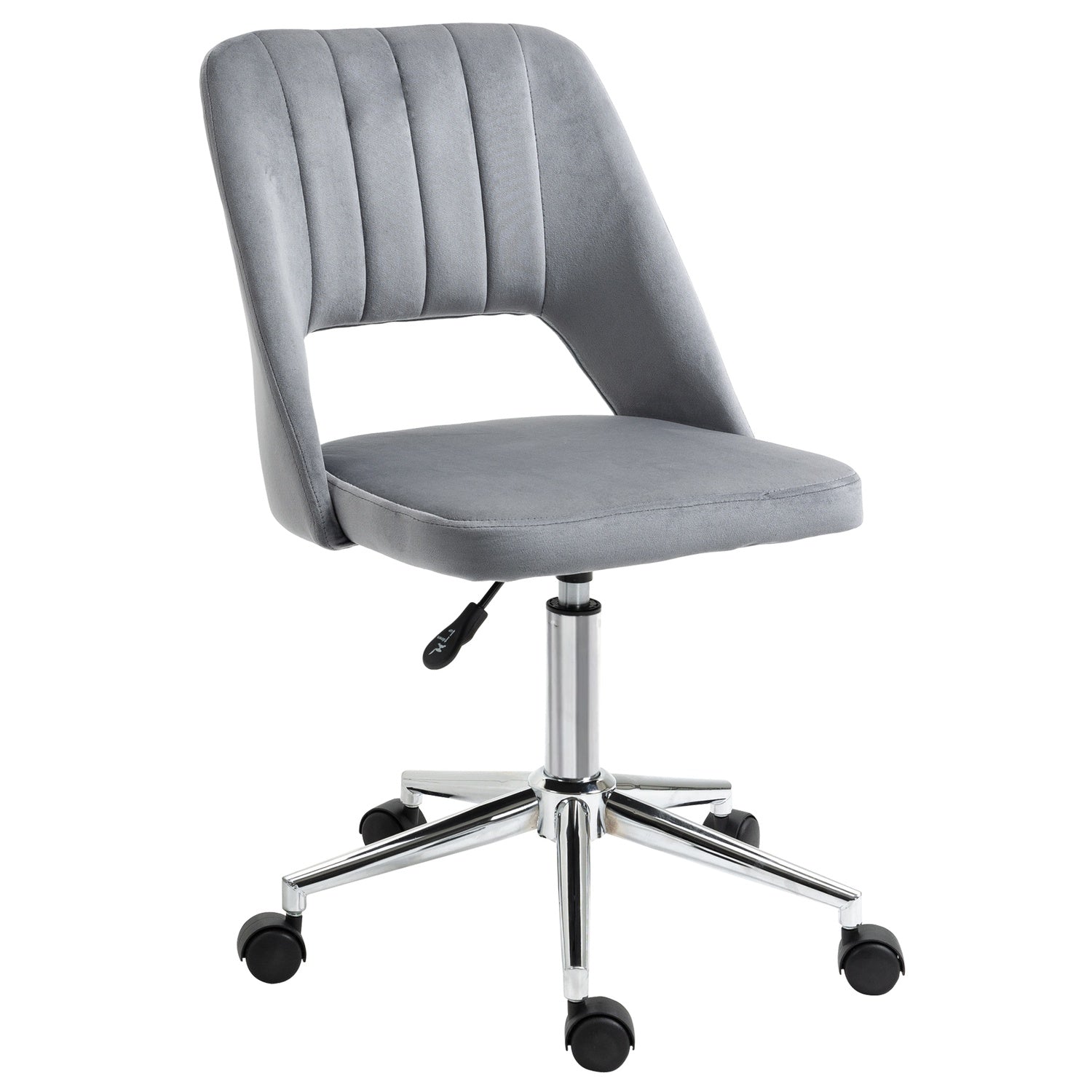 Ergonomische draaibare bureaustoel in fluweellook, donkergrijs