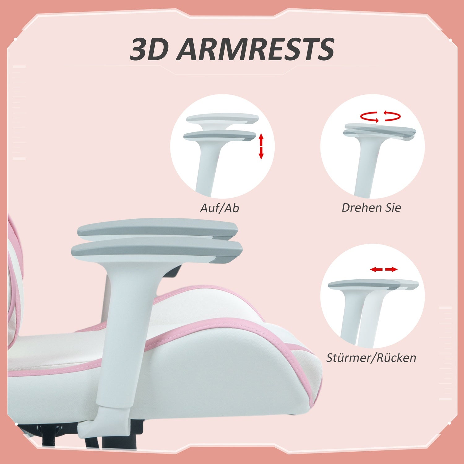 Ergonomische gamingstoel, luie stoel met lendensteun