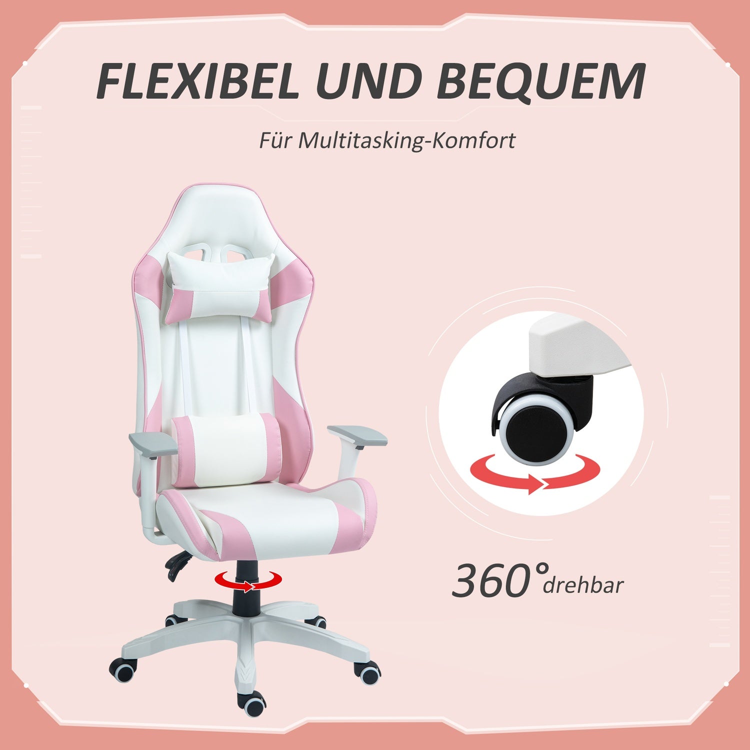 Ergonomische gamingstoel, luie stoel met lendensteun