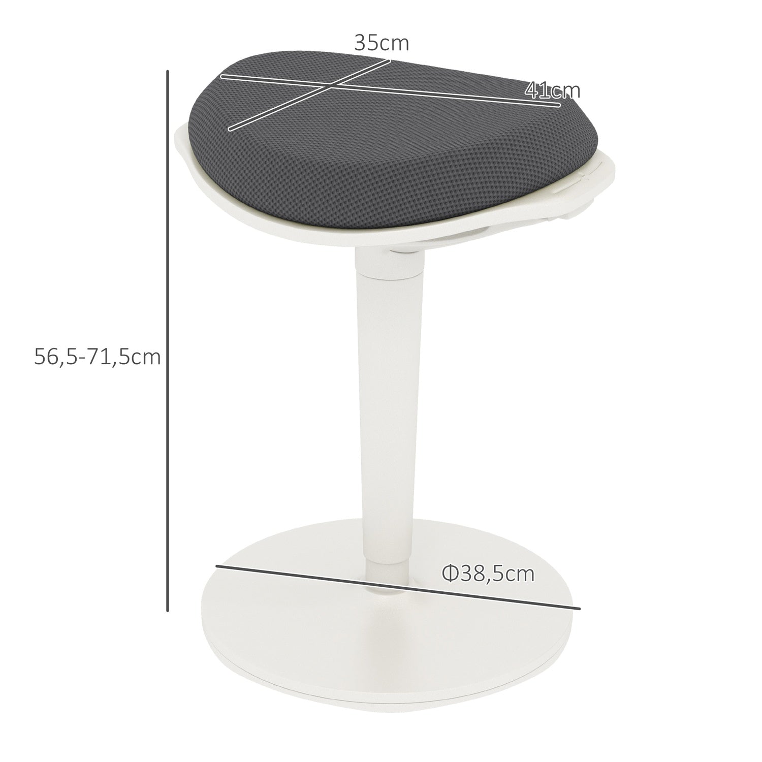 Sgabello girevole ergonomico – regolabile in altezza, mesh grigia