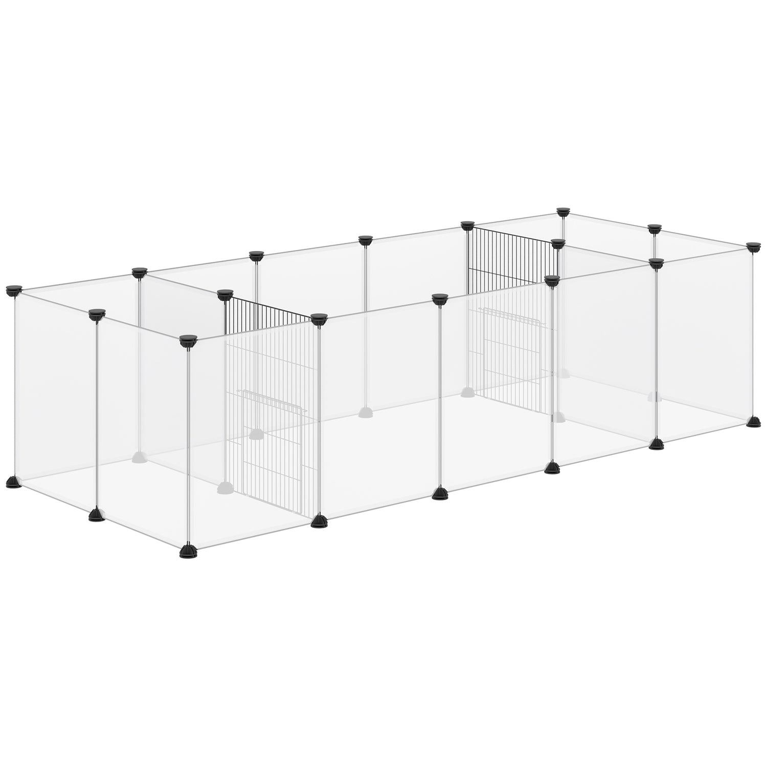 Uitbreidbare caviakooi van wit staal met 18 panelen