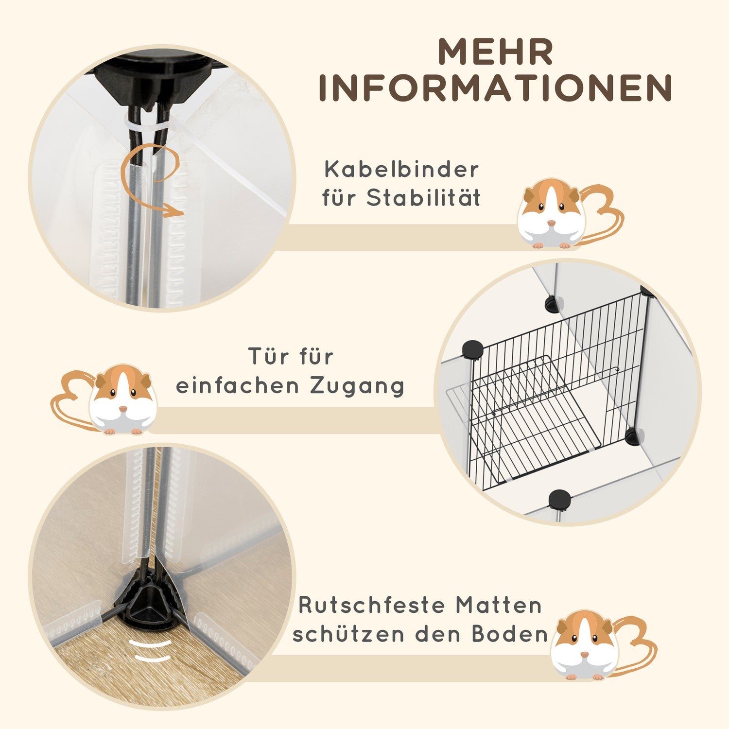 Uitbreidbare caviakooi van wit staal met 18 panelen