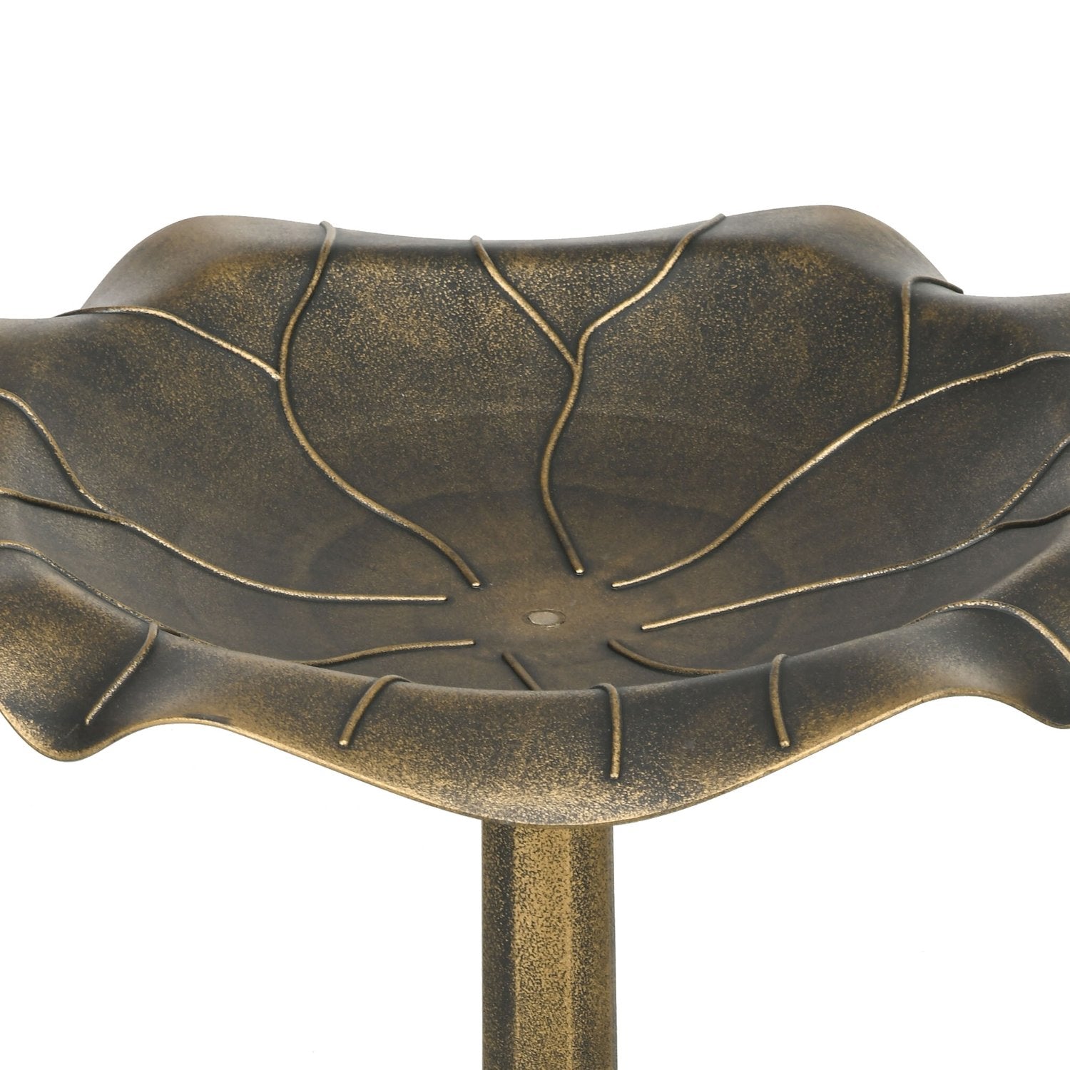 Vogelbad van brons met statief, 71 cm, Lotus Leaf Design