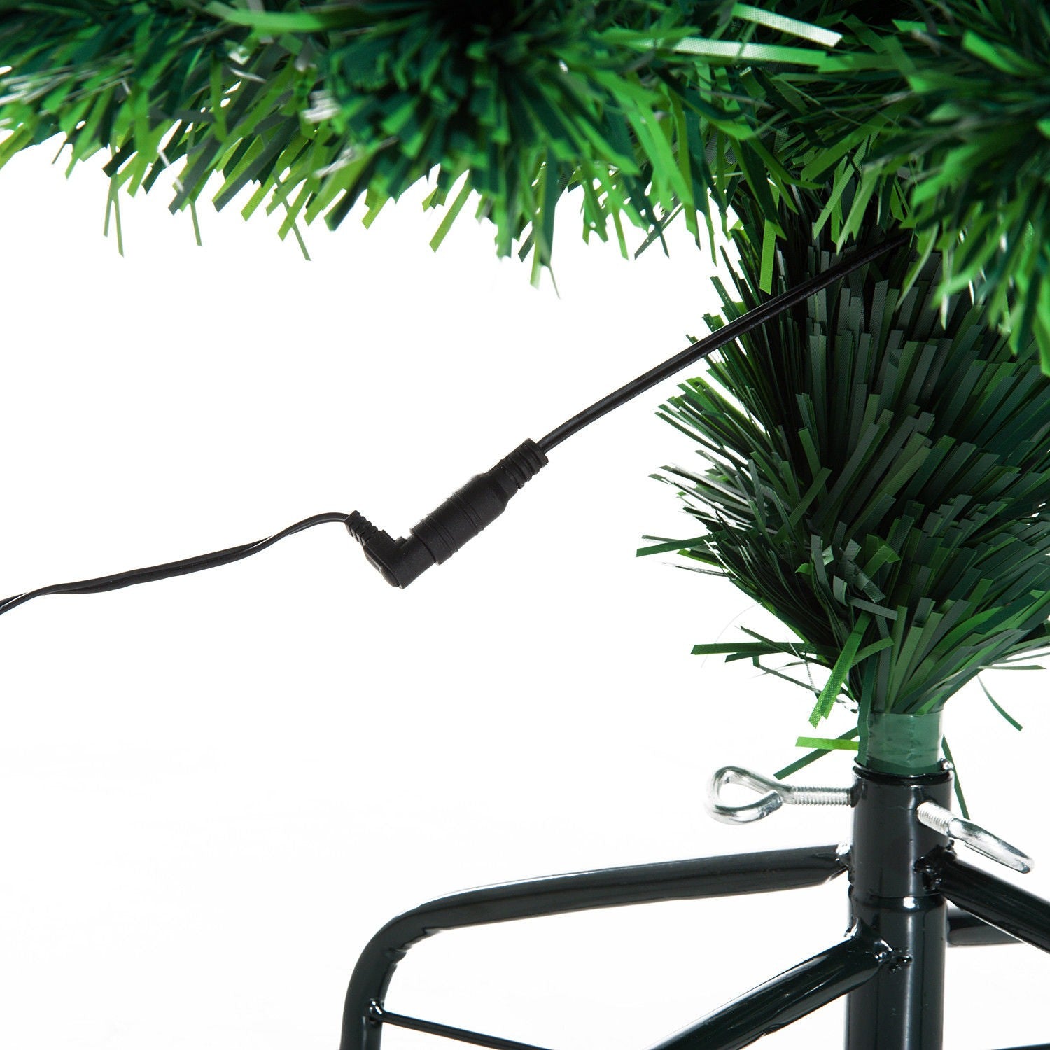 Glasvezelkerstboom met ledverlichting, 120 cm
