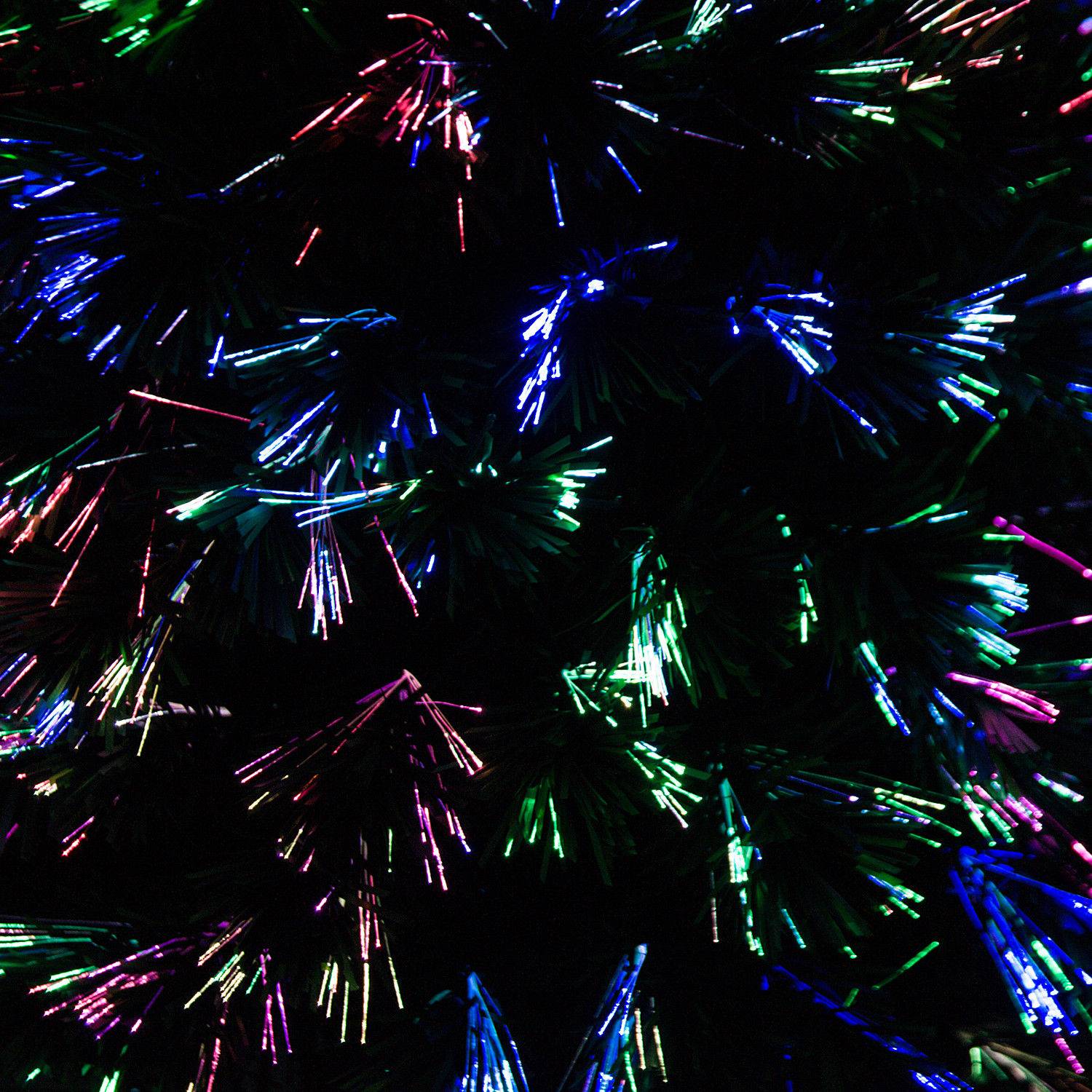 Glasvezelkerstboom met ledverlichting, 120 cm