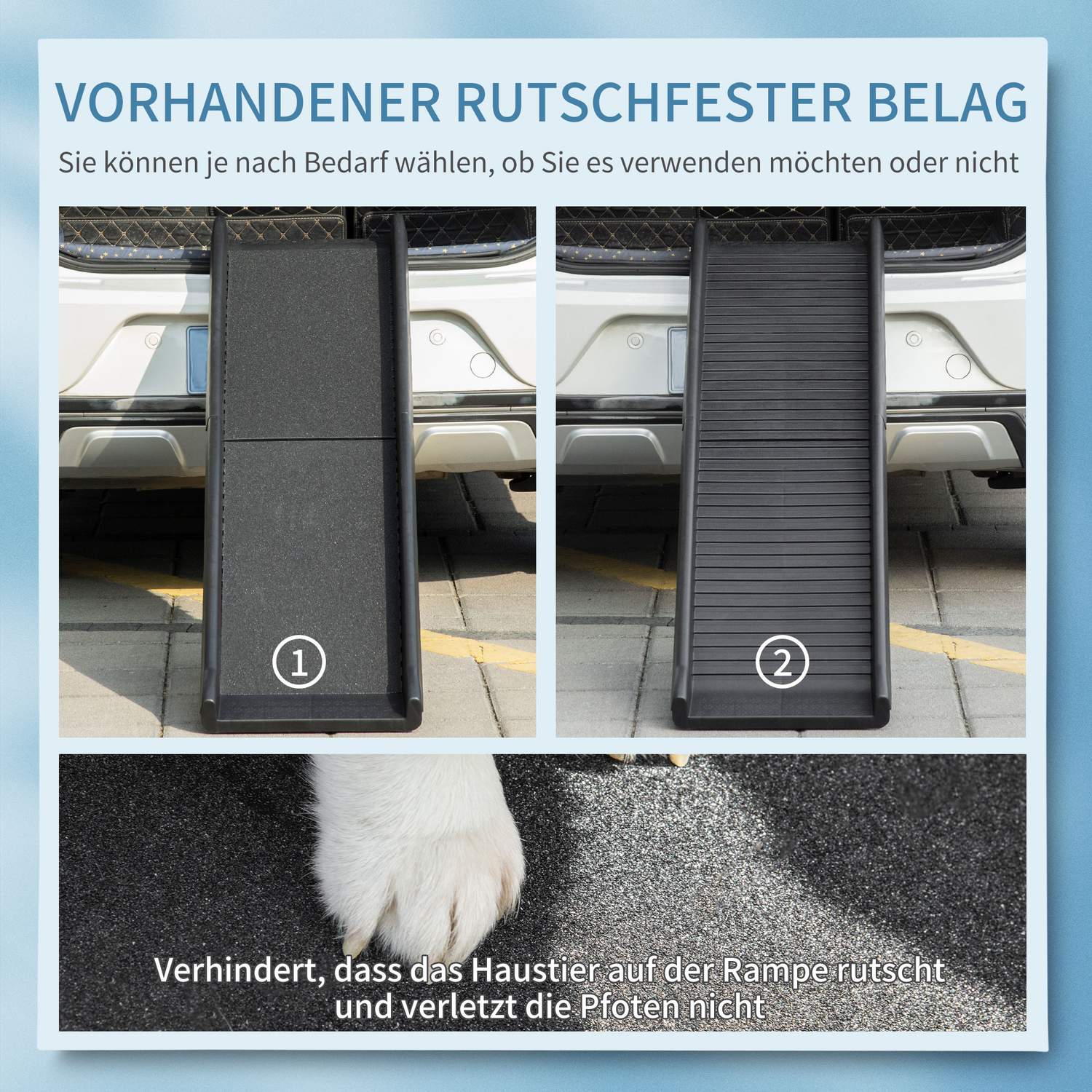 Opvouwbare hondenloopplank – Antislip, Zwart, 155x39x14 cm
