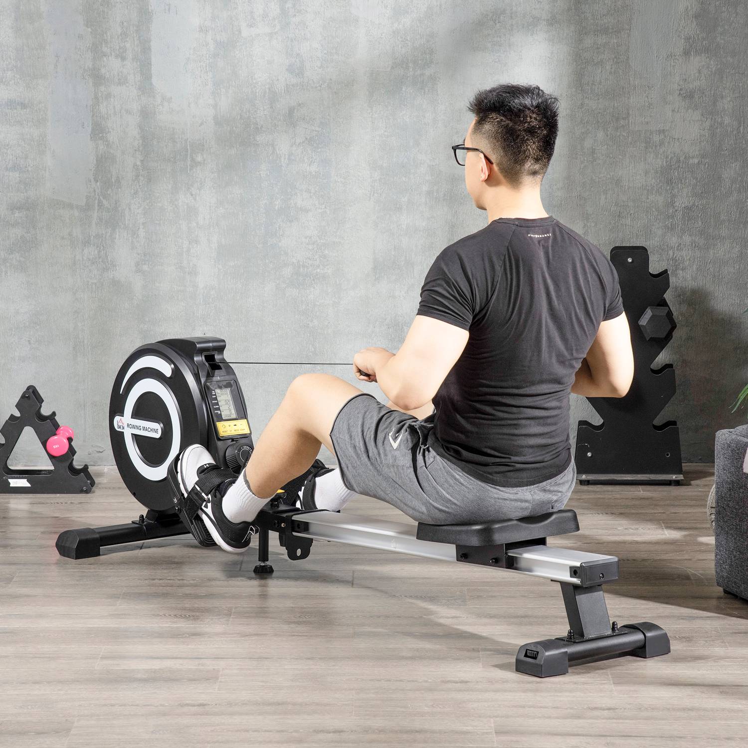 Opvouwbare roeitrainer – 8 niveaus, full-body workout