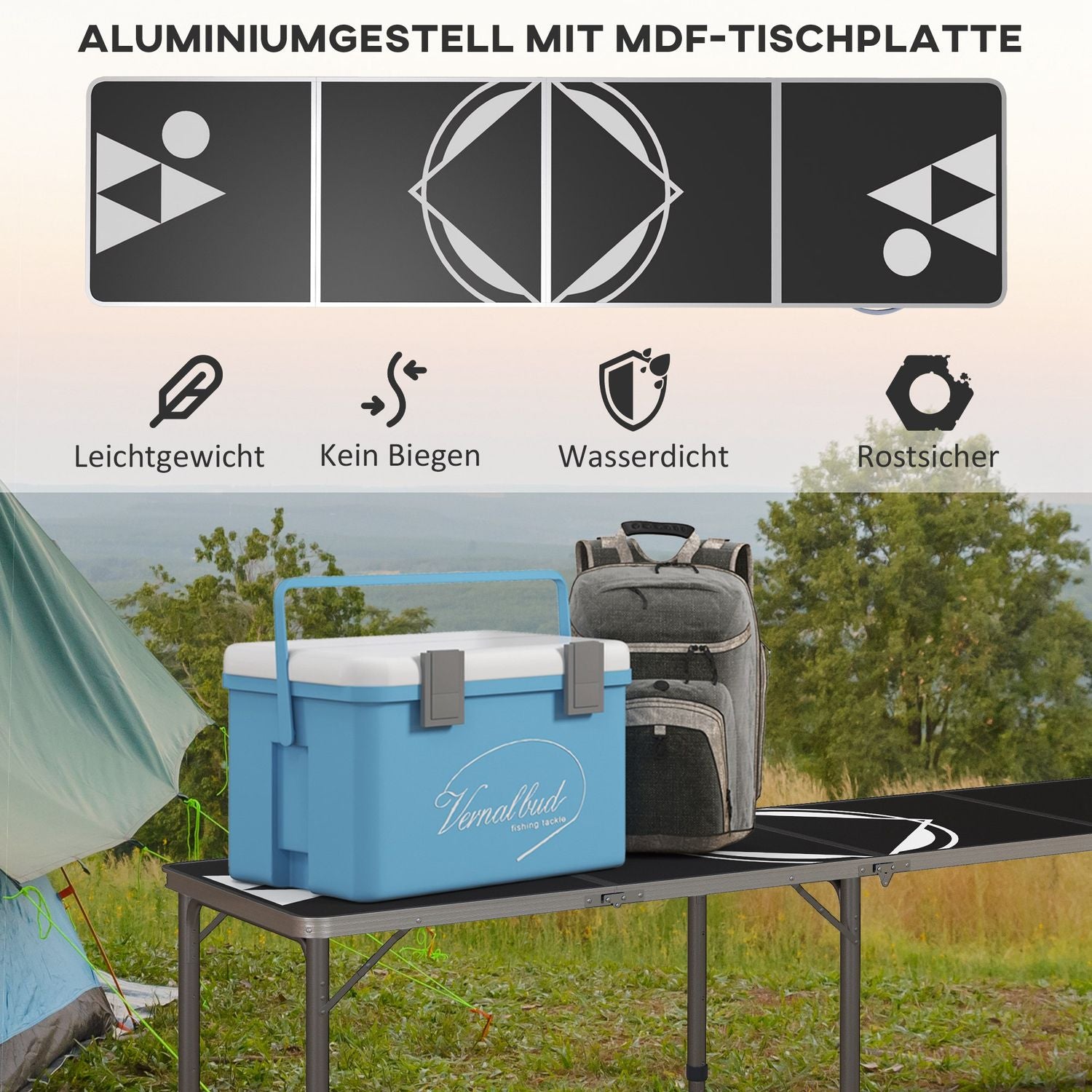 Fällbart ölpongbord 240x60 cm – Justerbart svart aluminium