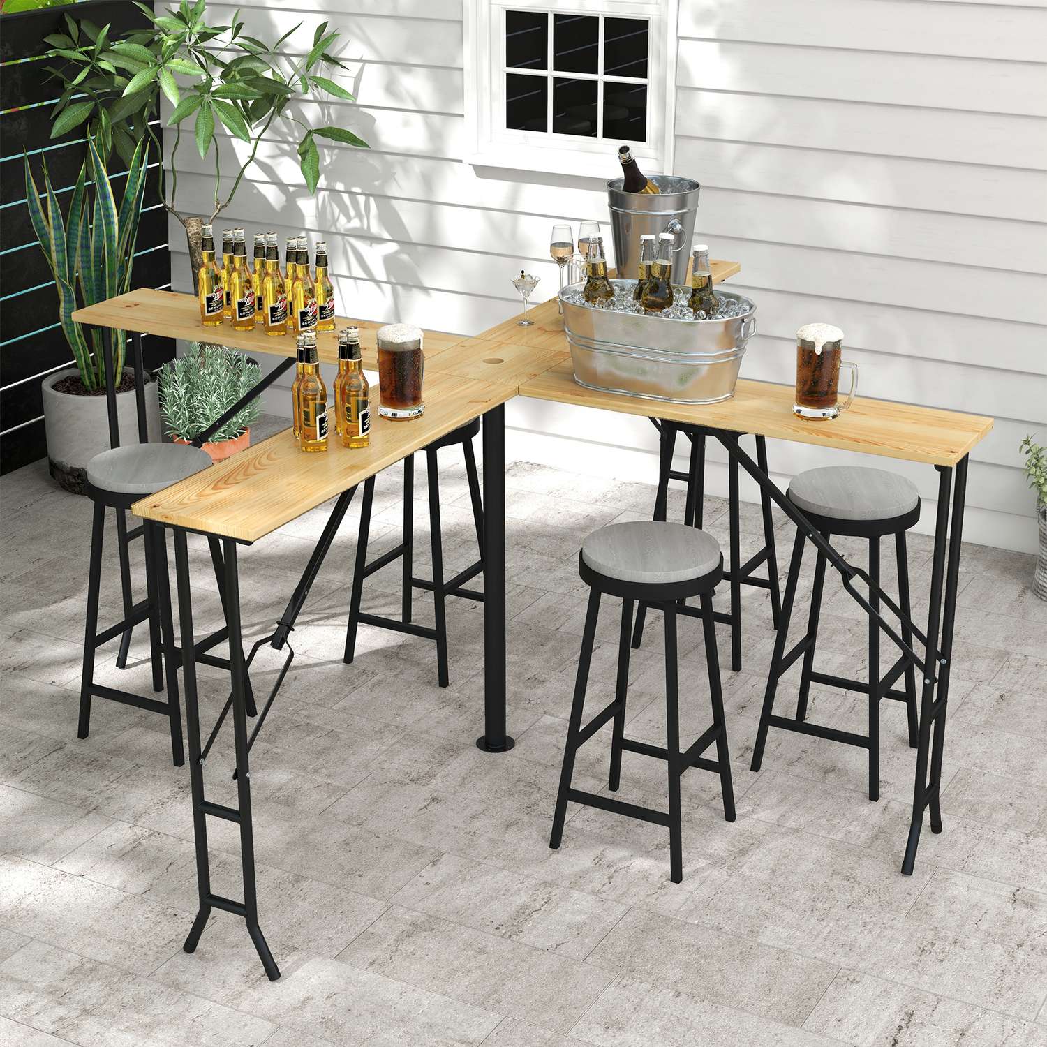 Opvouwbare biertafel voor 20 personen, 105 cm, 120 kg capaciteit