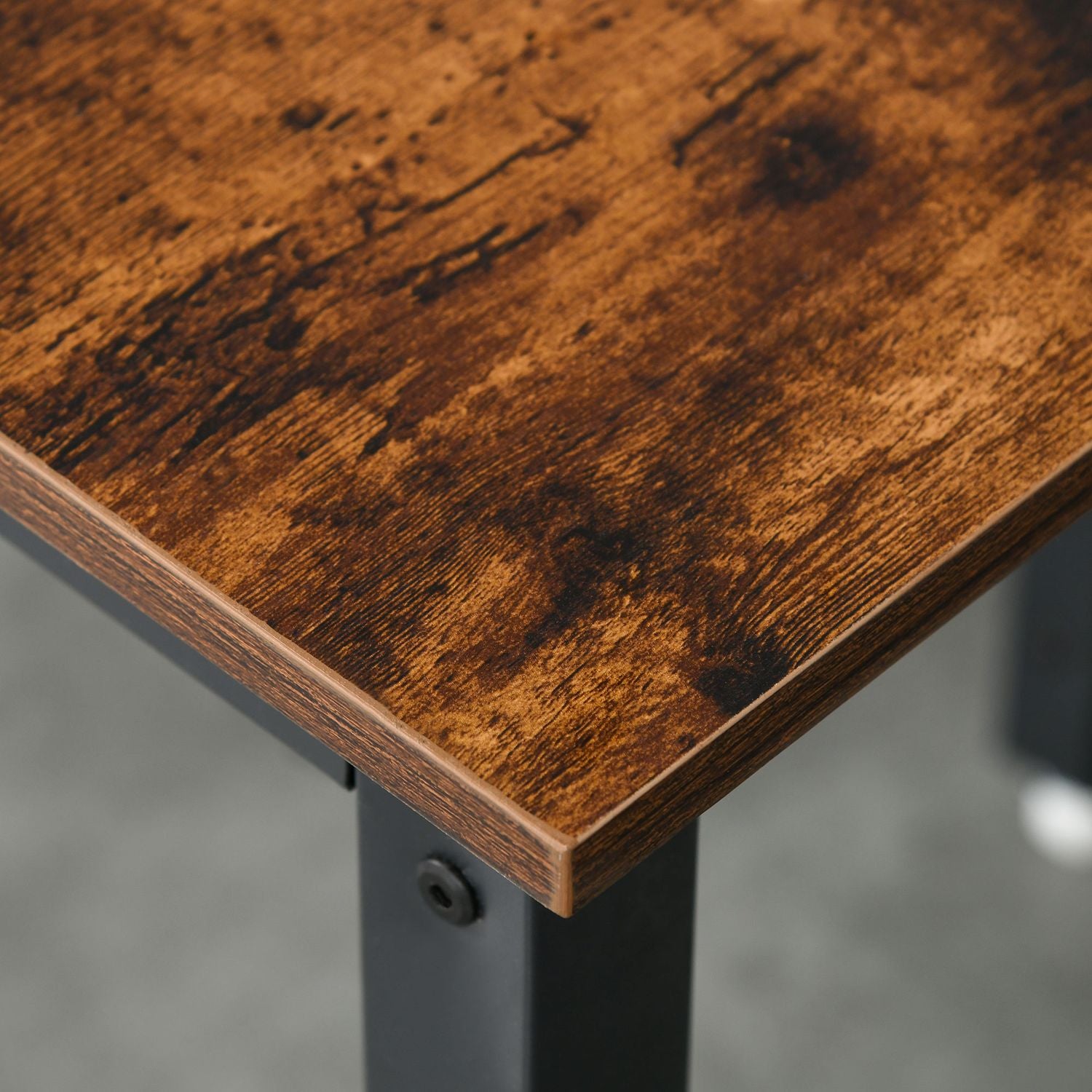 Inklapbare metalen eettafel m/ wielen, 118x70x76,5cm, Bruin