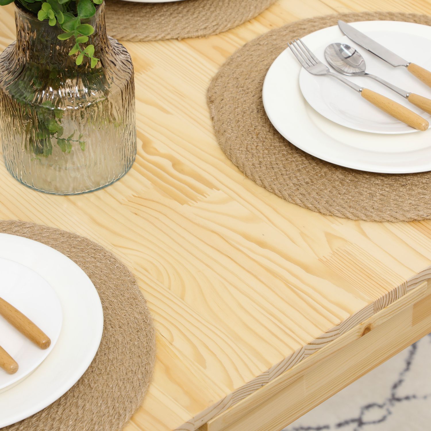 Opklapbare houten tafel voor 2-4 personen, natuurlijke afwerking, 120x80x75cm