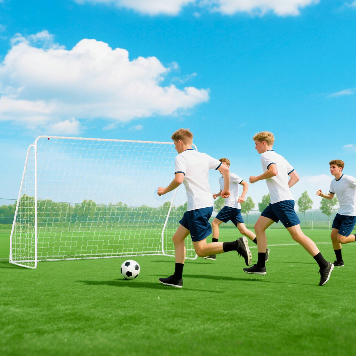 Voetbaldoel voor training en wedstrijden, uv-bestendig, ankers inbegrepen