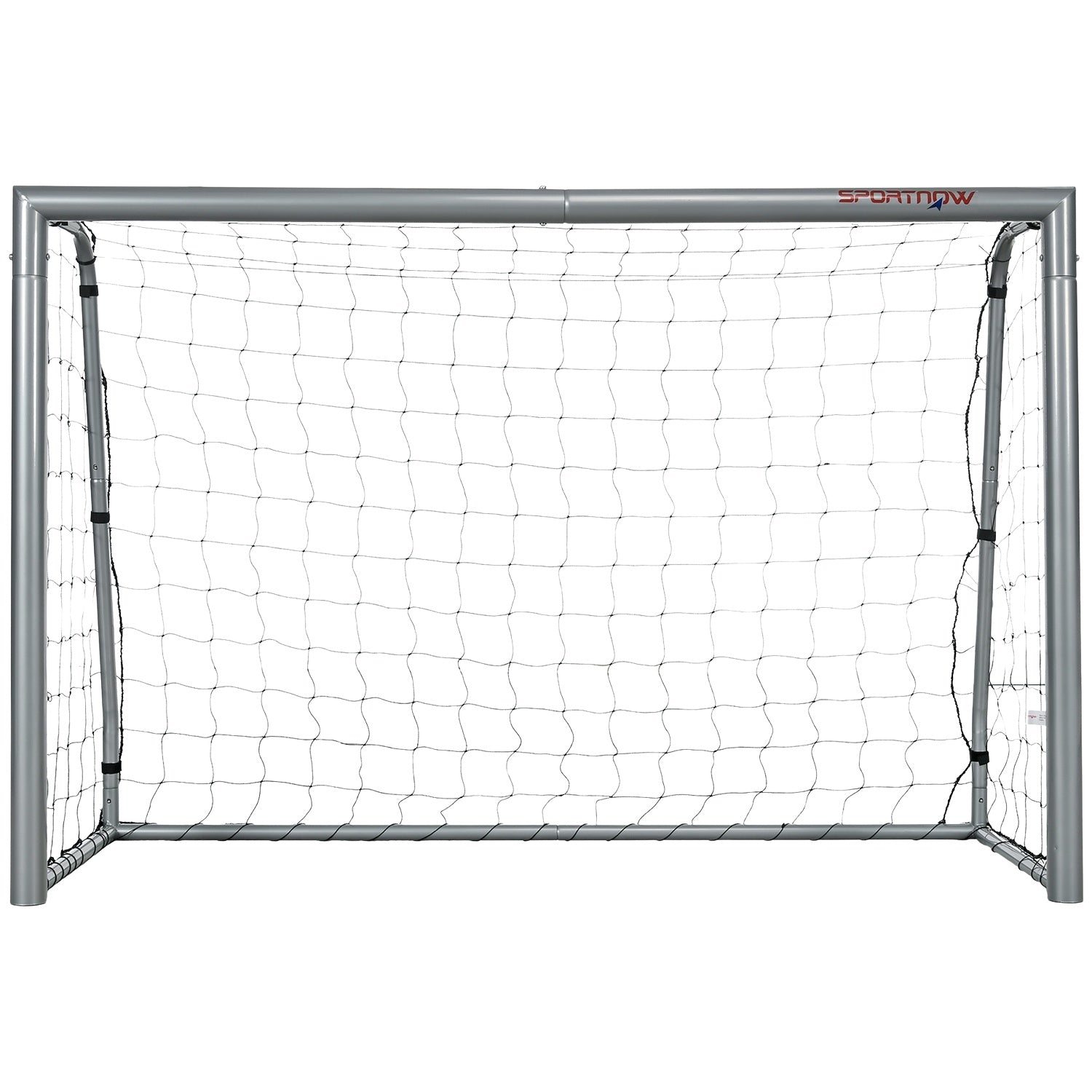 But de football en acier avec filet PE, 240x85x160 cm, gris