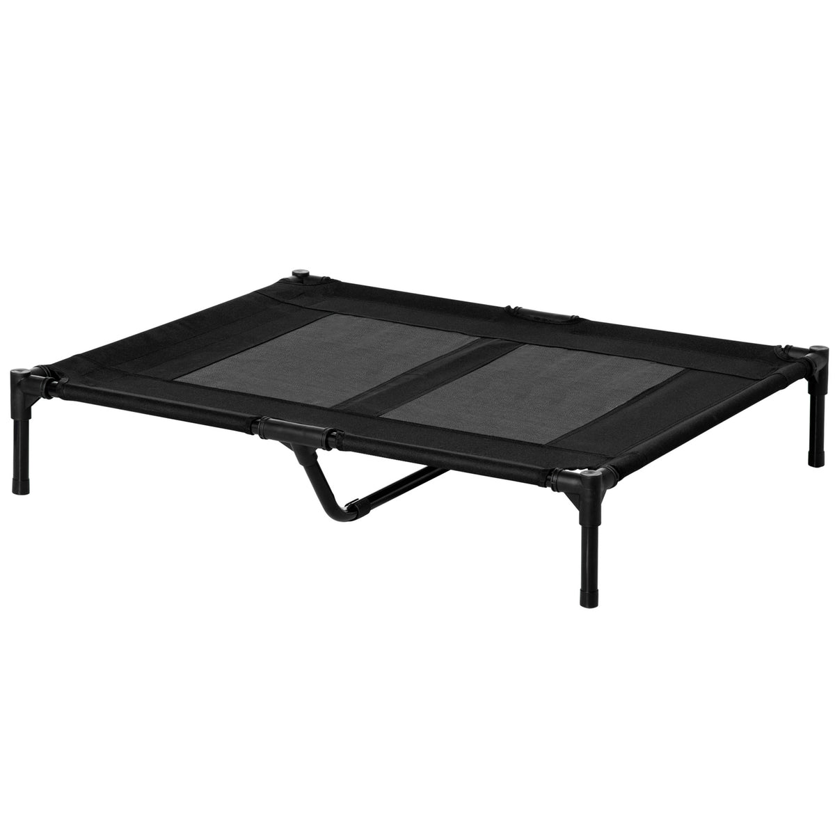 Verhoogd hondenbed voor buiten – Oxford Zwart 92x76x18 cm