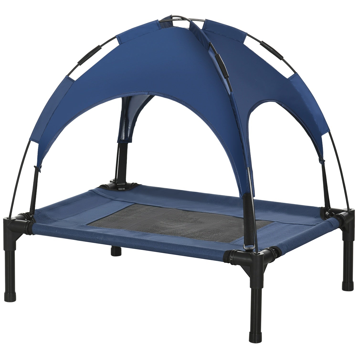 Verhoogd hondenbed voor buiten, UV-bescherming, Donkerblauw, 61x46x62cm
