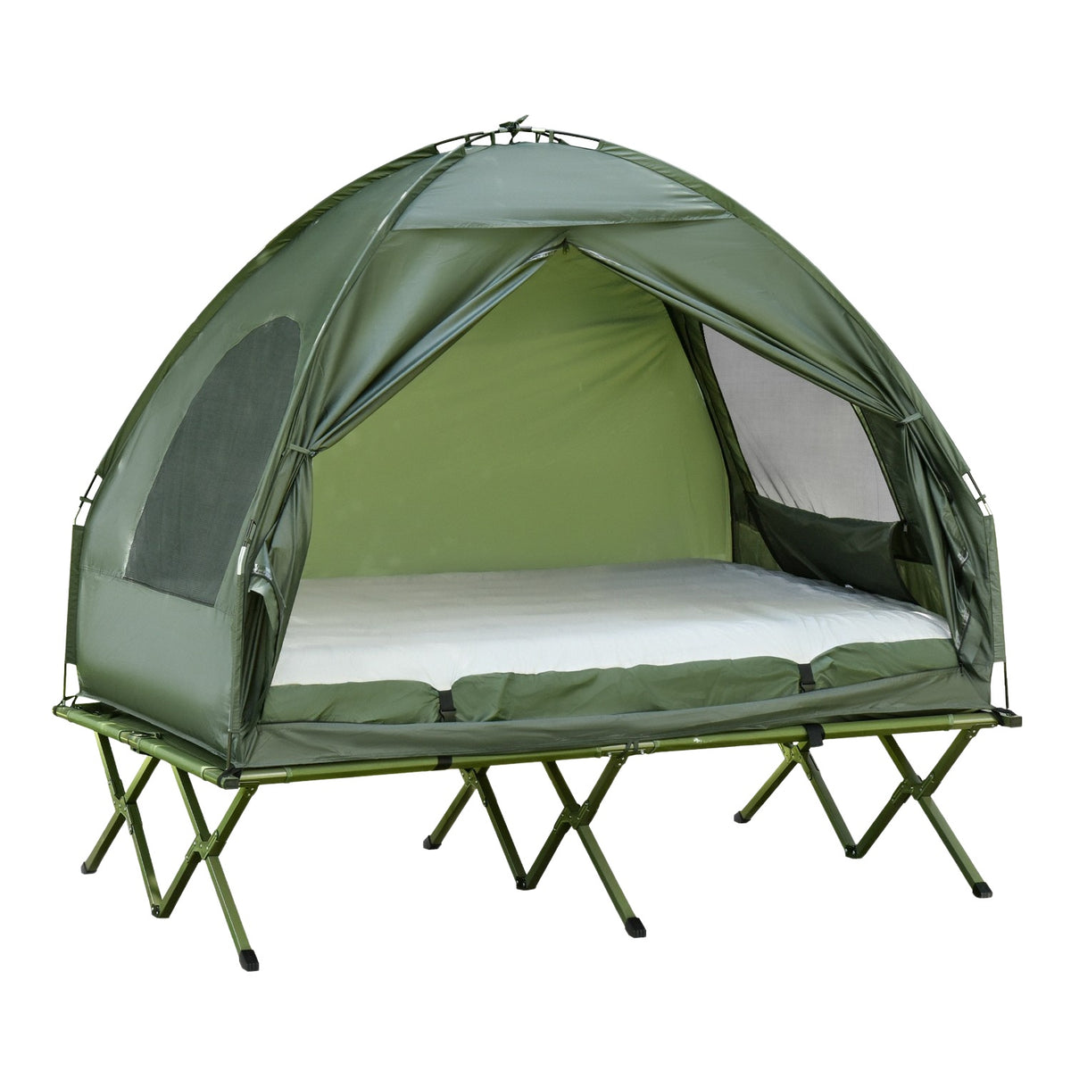 Verhoogde campingkoepeltent met luchtmatras, 193 x 136 x 178 cm