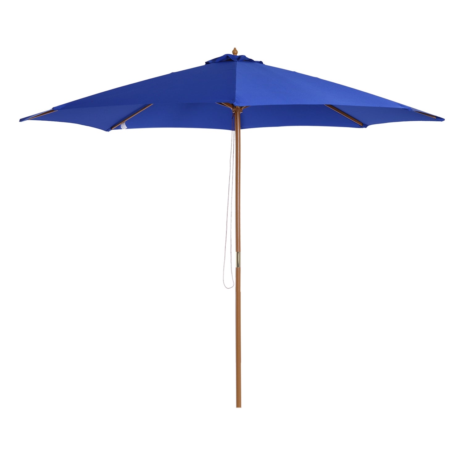 Vrijdragende Balkon Parasol 300 Cm, Bamboe, Blauw