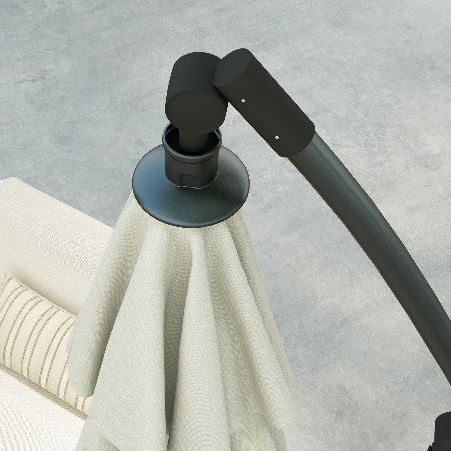 Vrijdragende terrasparasol, 293 cm, crèmekleurig, met kruisvoet en kantelfunctie