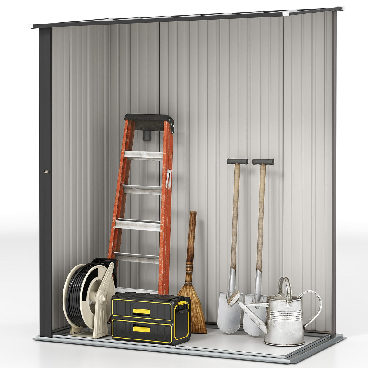 Metalen schuur voor buiten, afsluitbare deur, 161,5 x 94,5 x 196 cm
