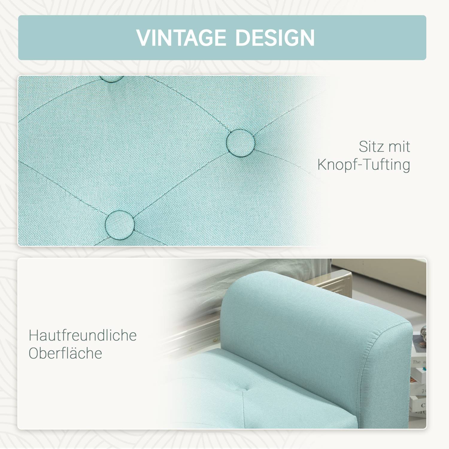 Opbergbankje, bekleed met linnenlook, draagvermogen 130 kg