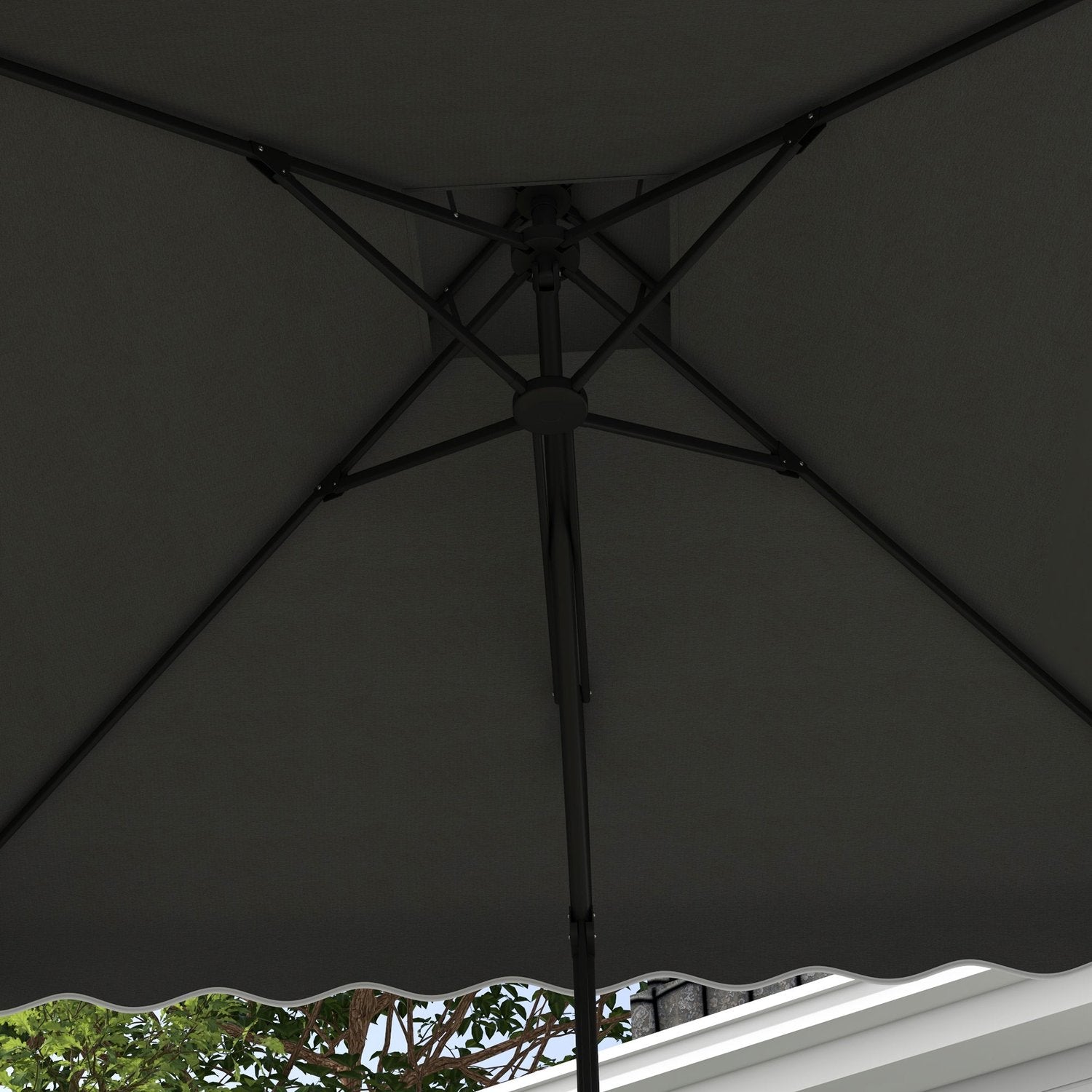 Vierkant Balkonparasol, 243cm, UV-bescherming, Donkergrijs