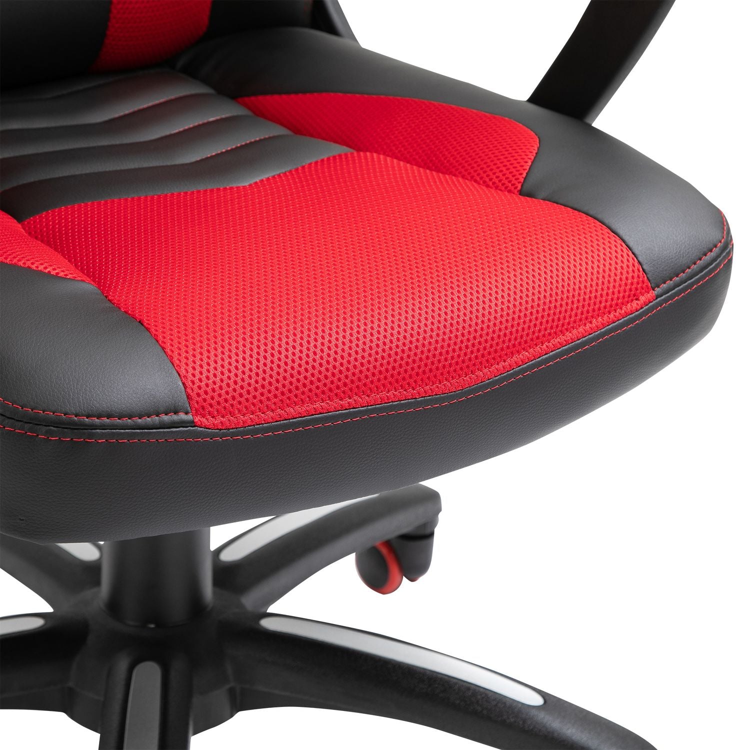 Gamingstoel met warmte en massage, rood PU, verstelbaar