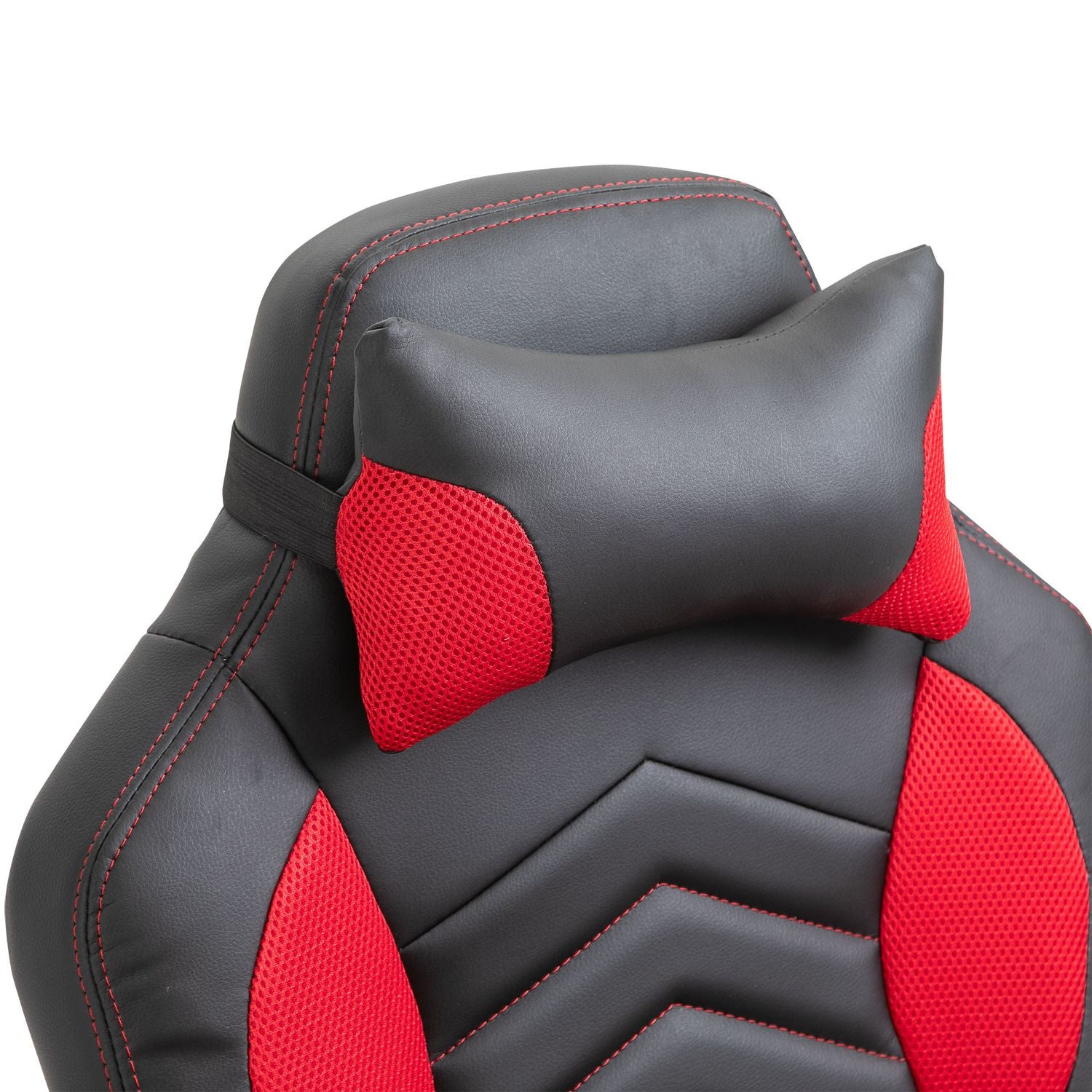 Gamingstoel met warmte en massage, rood PU, verstelbaar
