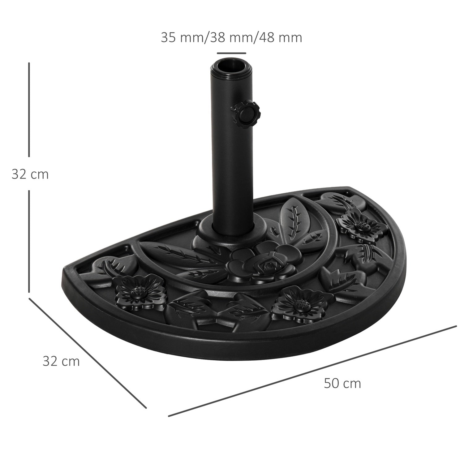 Parasolvoet 9kg, Bloemmotief, Ø35/38/48mm