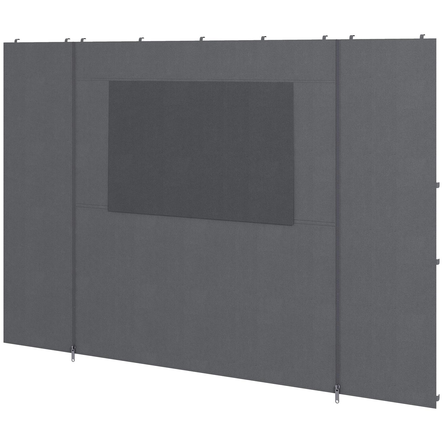 Partytent zijwanden, netvenster, donkergrijs, 2,95x2,95M