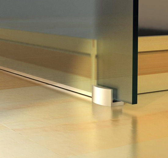 Glazen schuifdeurset met handvat, satijnglans, 2050x900mm