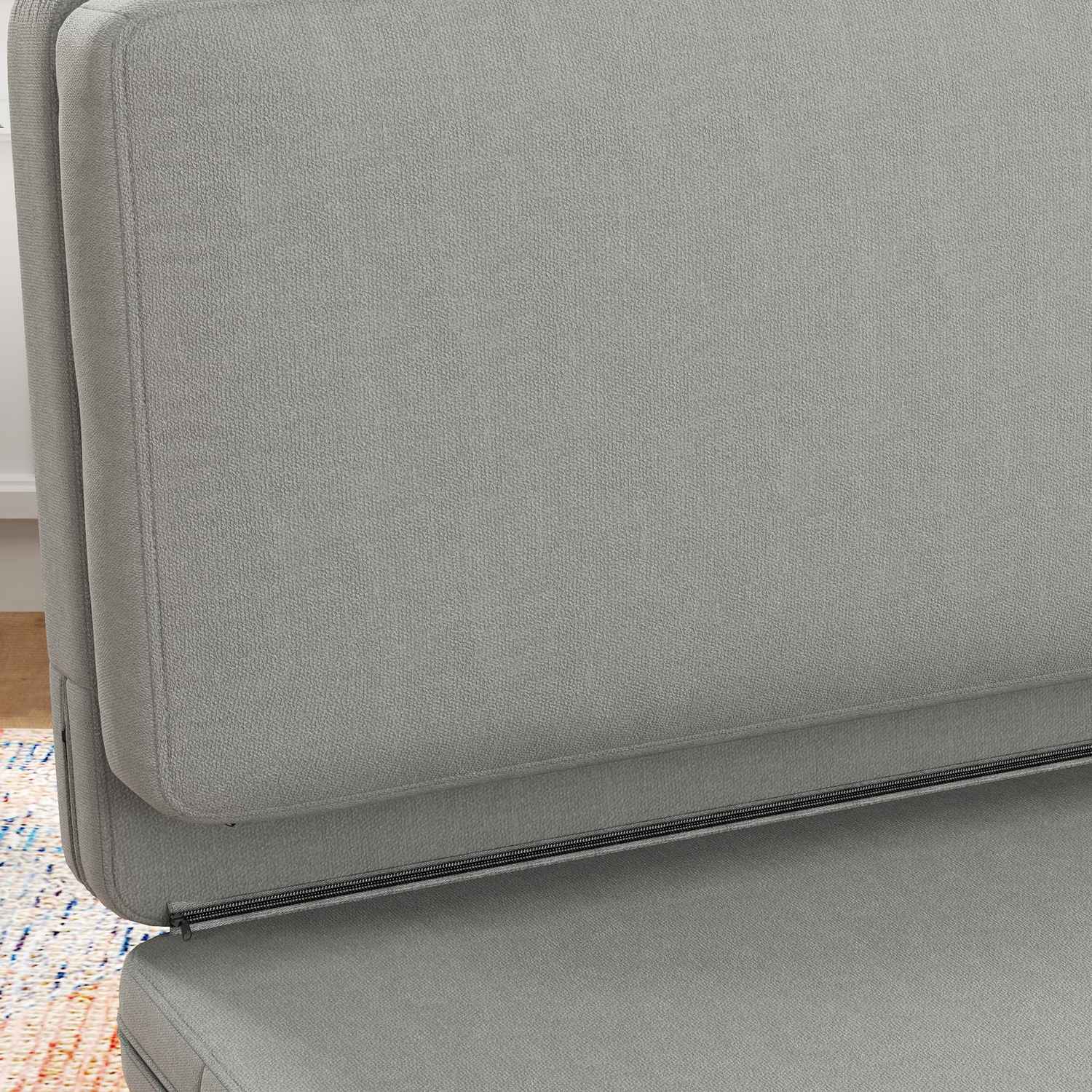 Vloerbank, 3-in-1, fluweellook, draagvermogen 240 kg, lichtgrijs