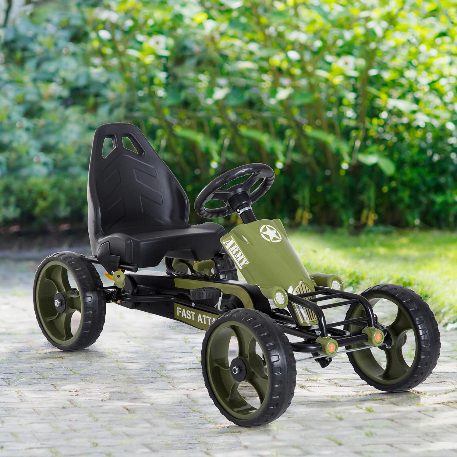 Green Kids Go Kart – Handrem, verstelbare stoel, 3+ jaar