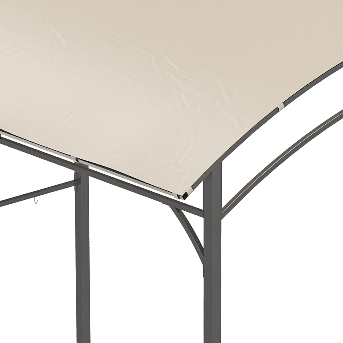 Grilloverkapping met UV-bestendig regenzeil, beige stalen frame