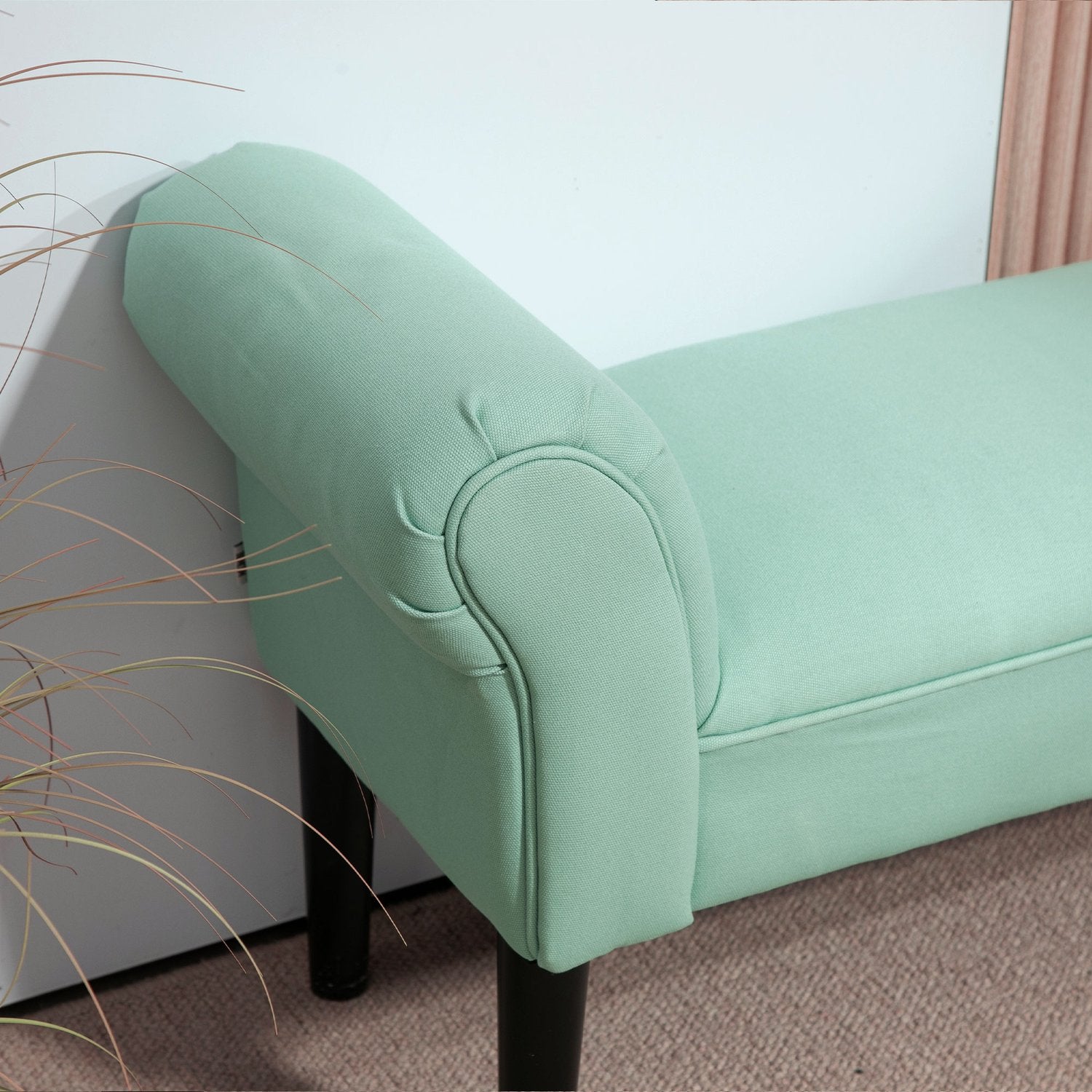 Groene gestoffeerde halbank, 130 kg draagvermogen, 102x36x51 cm